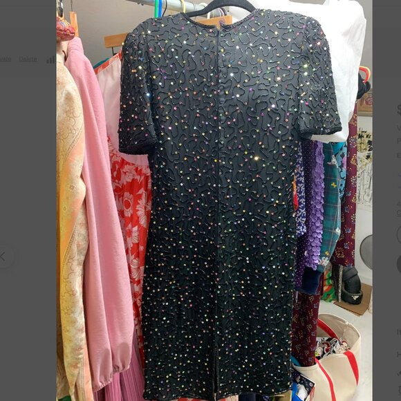 Vintage Laurence Kazar Silk Sequin Dress - Picture 8 of 12